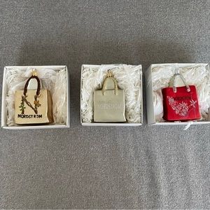 NIB Nordstrom Shopping Bag Christmas Ornaments Set of Three